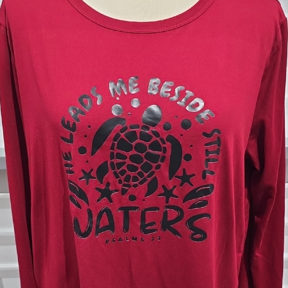 Red Graphic Long Sleeve Shirt Size XXL